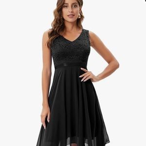 Women's Vintage Style Floral Lace Dress Cocktail Formal Swing Dress
